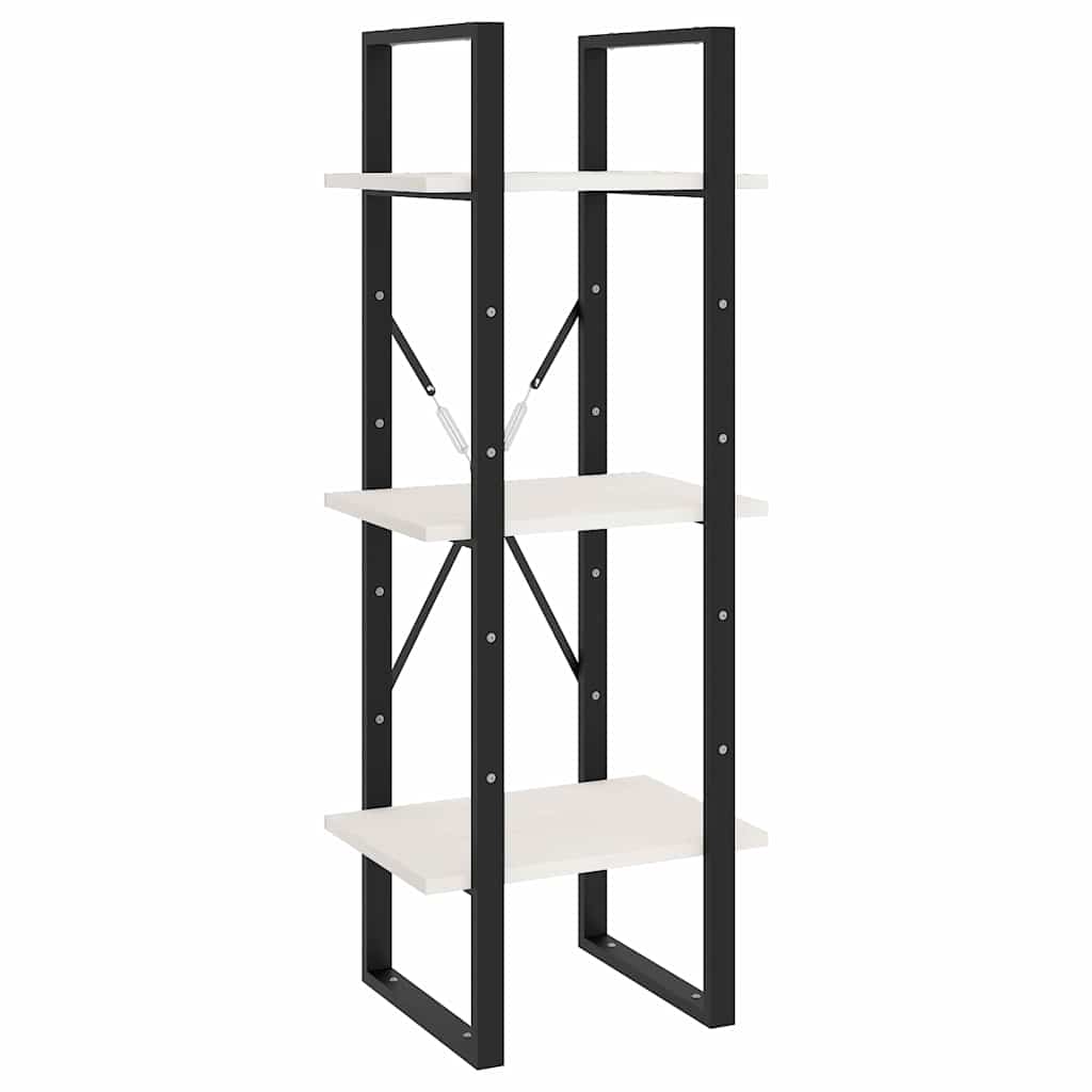 806493 vidaXL 3-Tier Book Cabinet White 40x30x105 cm Solid Wood Pine