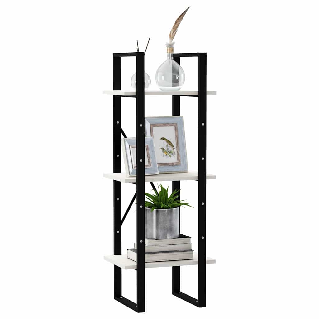 806493 vidaXL 3-Tier Book Cabinet White 40x30x105 cm Solid Wood Pine