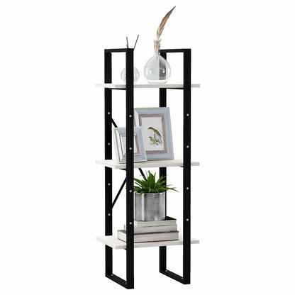 806493 vidaXL 3-Tier Book Cabinet White 40x30x105 cm Solid Wood Pine