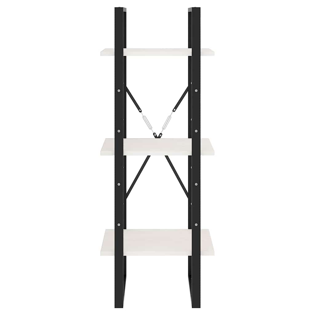 806493 vidaXL 3-Tier Book Cabinet White 40x30x105 cm Solid Wood Pine