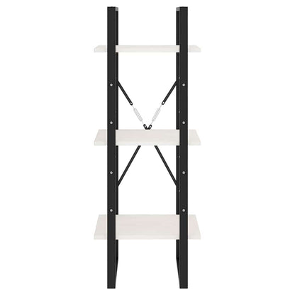 806493 vidaXL 3-Tier Book Cabinet White 40x30x105 cm Solid Wood Pine