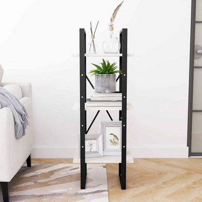 806493 vidaXL 3-Tier Book Cabinet White 40x30x105 cm Solid Wood Pine