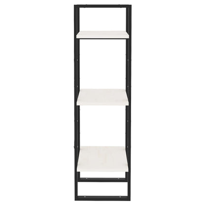 vidaXL 3-Tier Book Cabinet White 40x30x105 cm Solid Pinewood