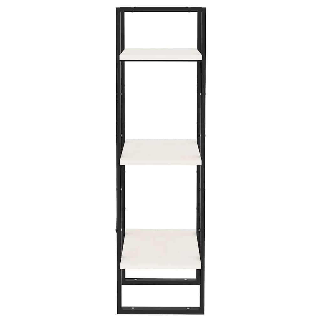 806493 vidaXL 3-Tier Book Cabinet White 40x30x105 cm Solid Wood Pine