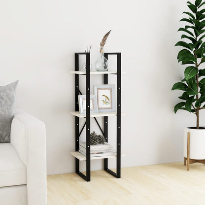 vidaXL 3-Tier Book Cabinet White 40x30x105 cm Solid Pinewood