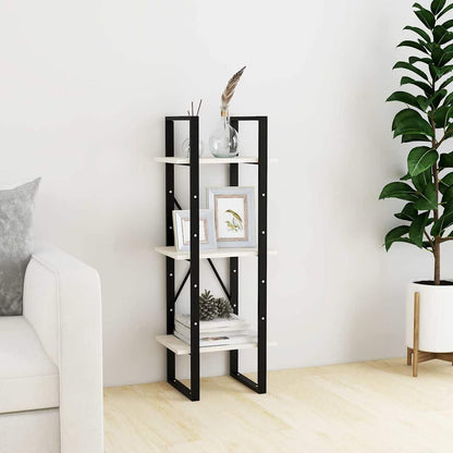 806493 vidaXL 3-Tier Book Cabinet White 40x30x105 cm Solid Wood Pine