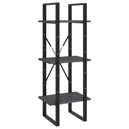 vidaXL 3-Tier Book Cabinet Grey 40x30x105 cm Solid Pinewood