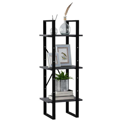 vidaXL 3-Tier Book Cabinet Grey 40x30x105 cm Solid Wood Pine