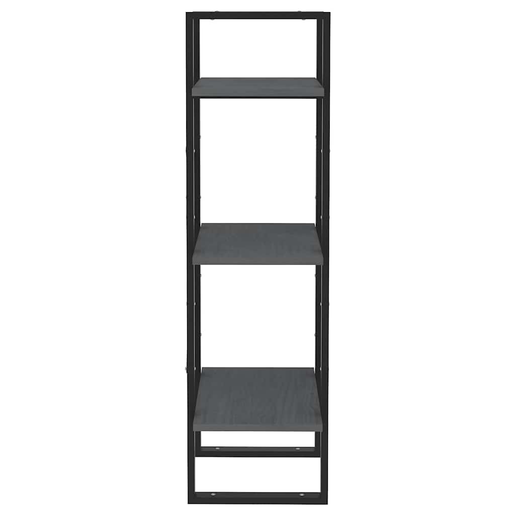vidaXL 3-Tier Book Cabinet Grey 40x30x105 cm Solid Wood Pine
