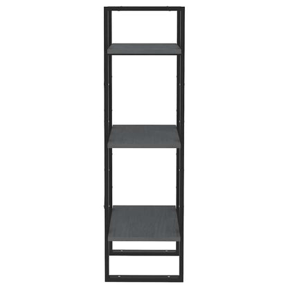 vidaXL 3-Tier Book Cabinet Grey 40x30x105 cm Solid Wood Pine