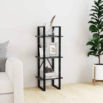 vidaXL 3-Tier Book Cabinet Grey 40x30x105 cm Solid Wood Pine