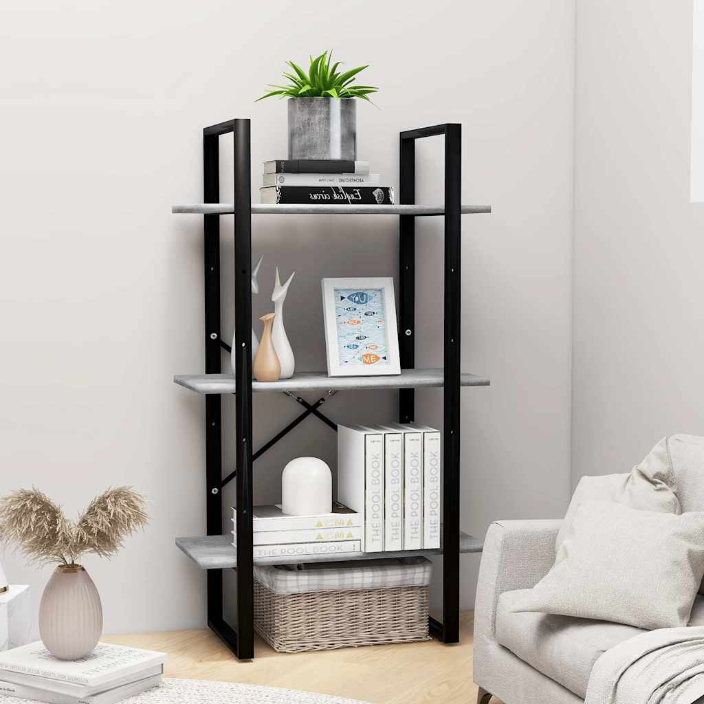 806511 vidaXL Storage Shelf Concrete Grey 60x30x105 cm Engineered Wood