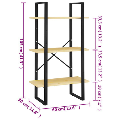 806512 vidaXL Storage Shelf 60x30x105 cm Solid Wood Pine
