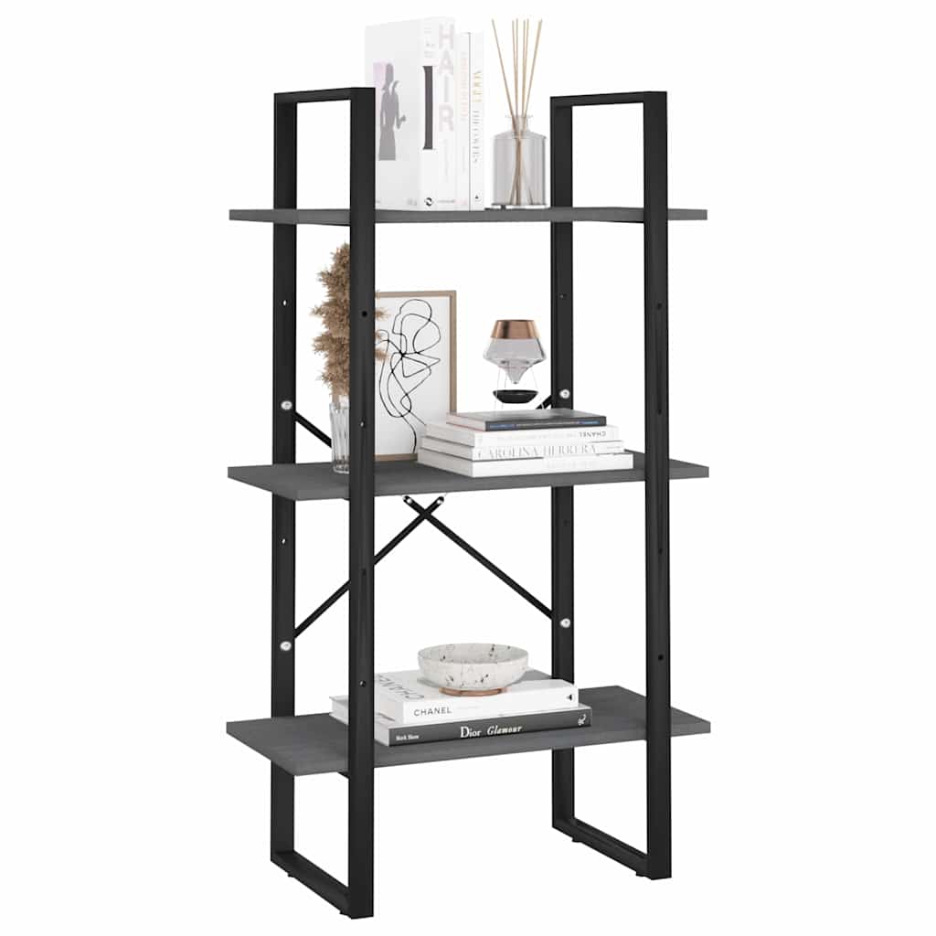 806514 vidaXL Storage Shelf Grey 60x30x105 cm Solid Wood Pine
