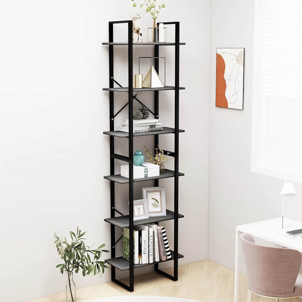 vidaXL Storage Shelf Grey 60x30x210 cm Engineered Wood