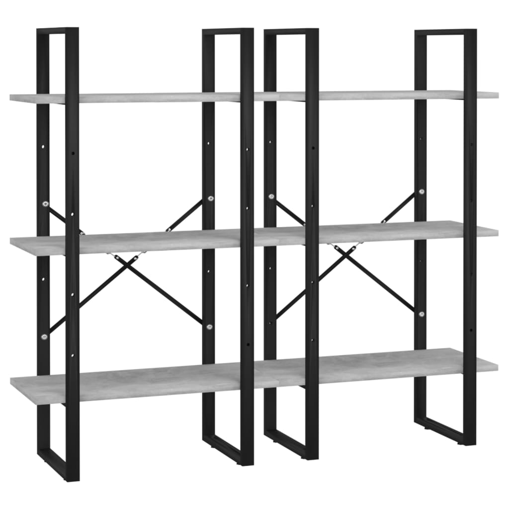 vidaXL Storage Shelf Concrete Grey 60x30x210cm Engineered Wood