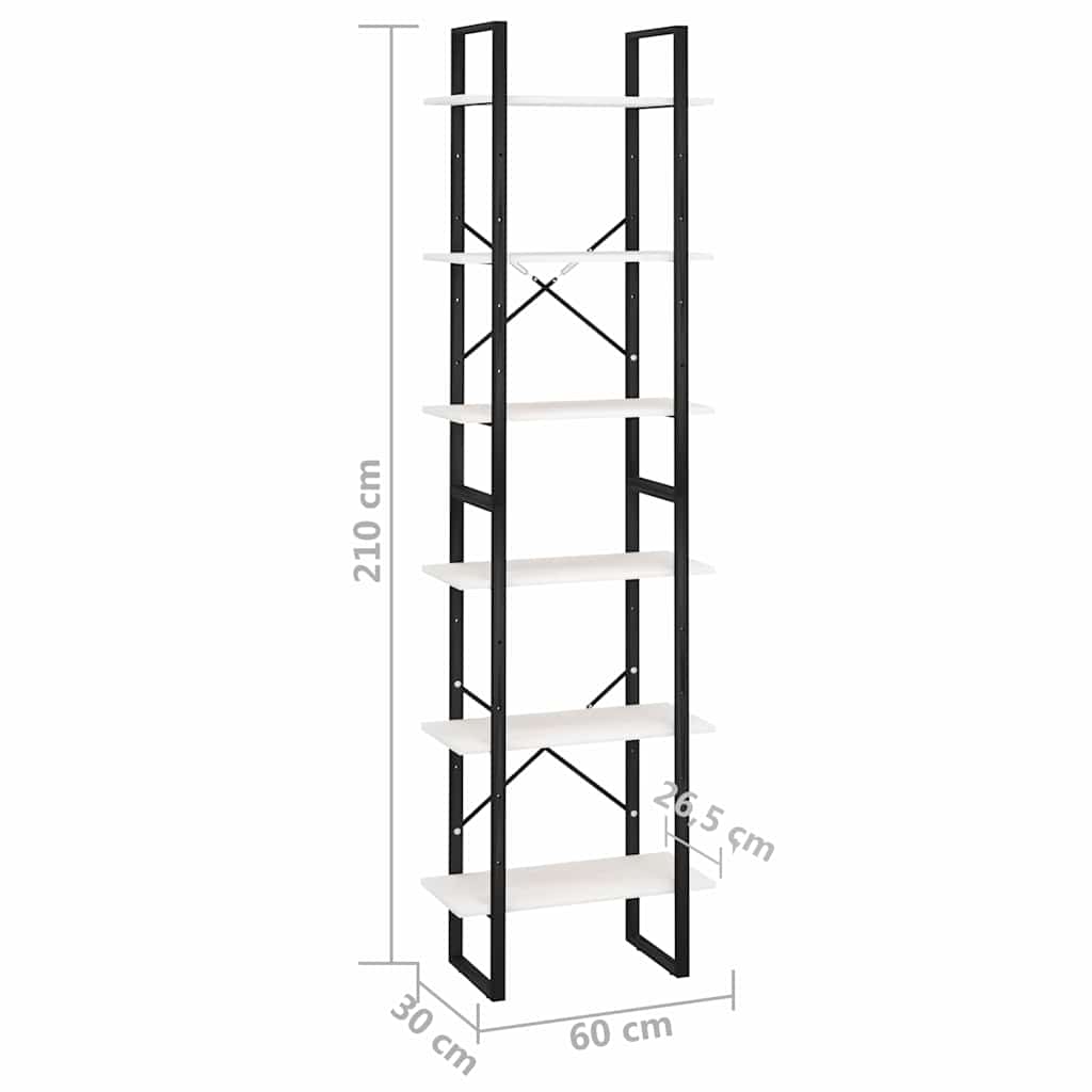 vidaXL Storage Shelf White 60x30x210 cm Solid Wood Pine