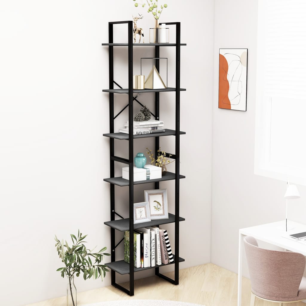 vidaXL Storage Shelf Grey 60x30x210 cm Solid Wood Pine