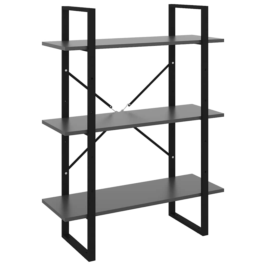 vidaXL Book Cabinet Grey 80x30x105 cm Engineered Wood