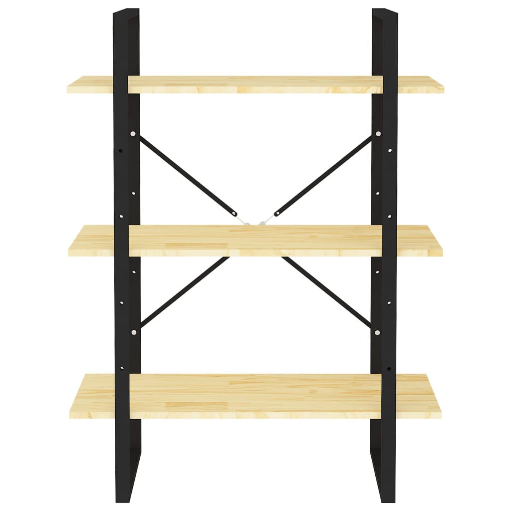 vidaXL 3-Tier Book Cabinet 80x30x105 cm Solid Pine Wood