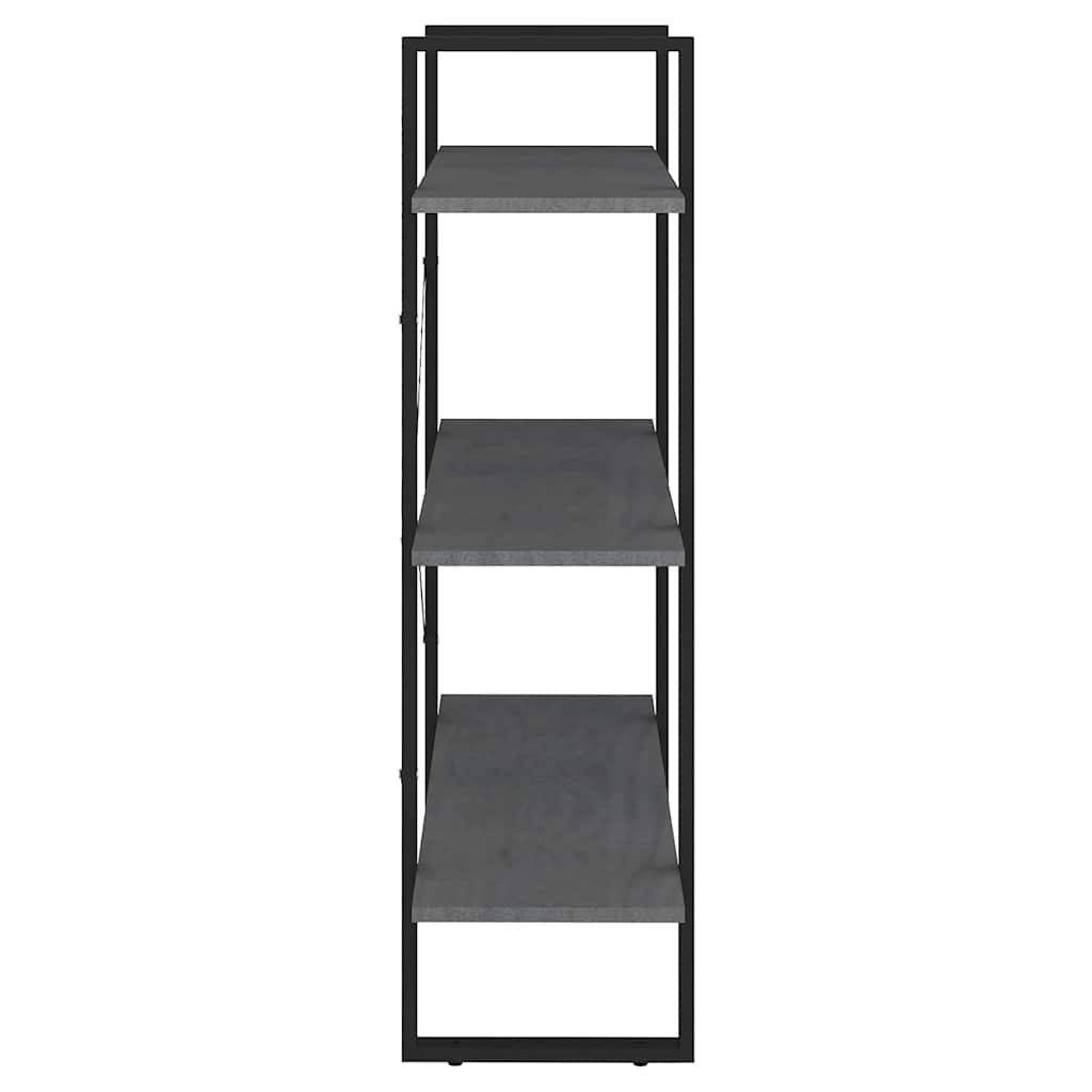 806534 vidaXL 3-Tier Book Cabinet Grey 80x30x105 cm Solid Wood Pine