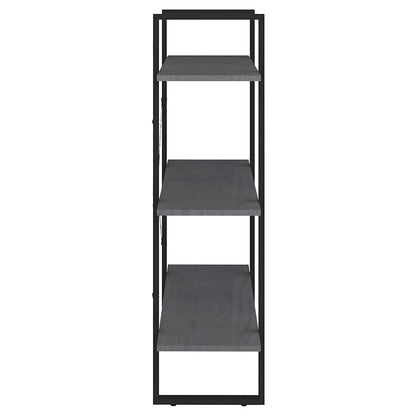 806534 vidaXL 3-Tier Book Cabinet Grey 80x30x105 cm Solid Wood Pine