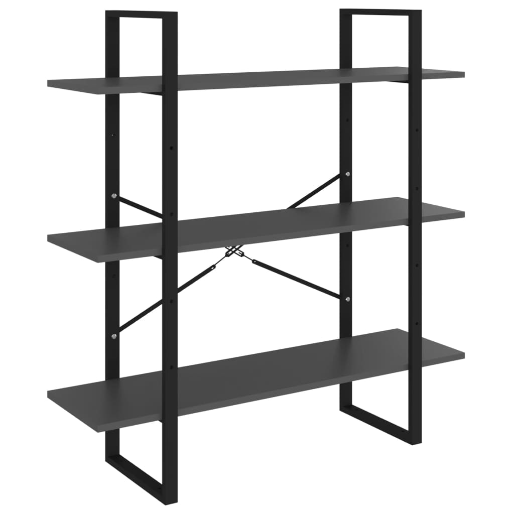 vidaXL Book Cabinet Grey 100x30x105 cm Engineered Wood