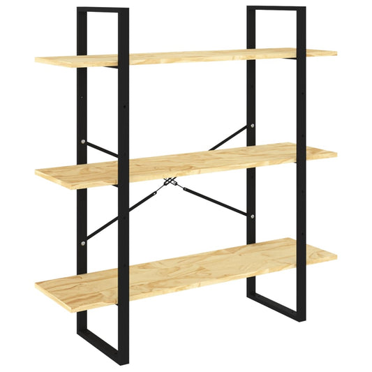 vidaXL 3-Tier Book Cabinet 100x30x105 cm Solid Pine Wood