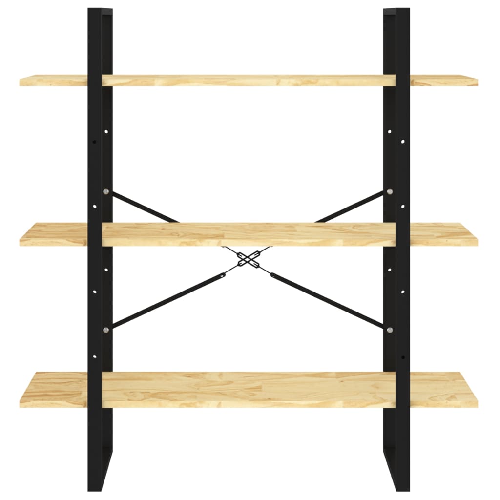 806552 vidaXL 3-Tier Book Cabinet 100x30x105 cm Solid Wood Pine