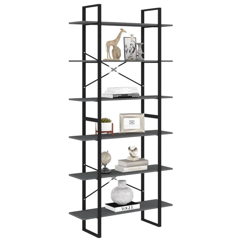 vidaXL High Cabinet Grey 100x30x210 cm Solid Pine Wood