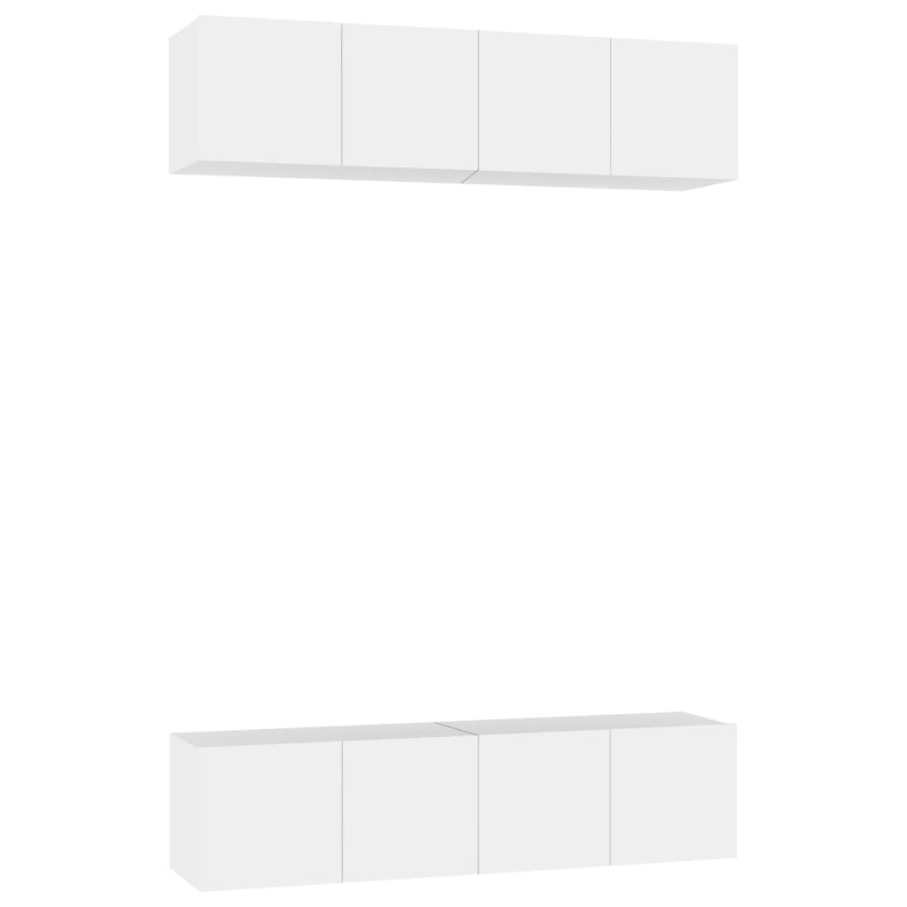 vidaXL TV Cabinets 4 pcs White 60x30x30 cm Engineered Wood
