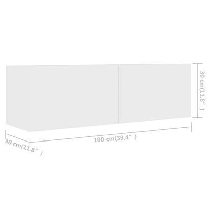 vidaXL TV Cabinets 4 pcs White 100x30x30 cm Engineered Wood