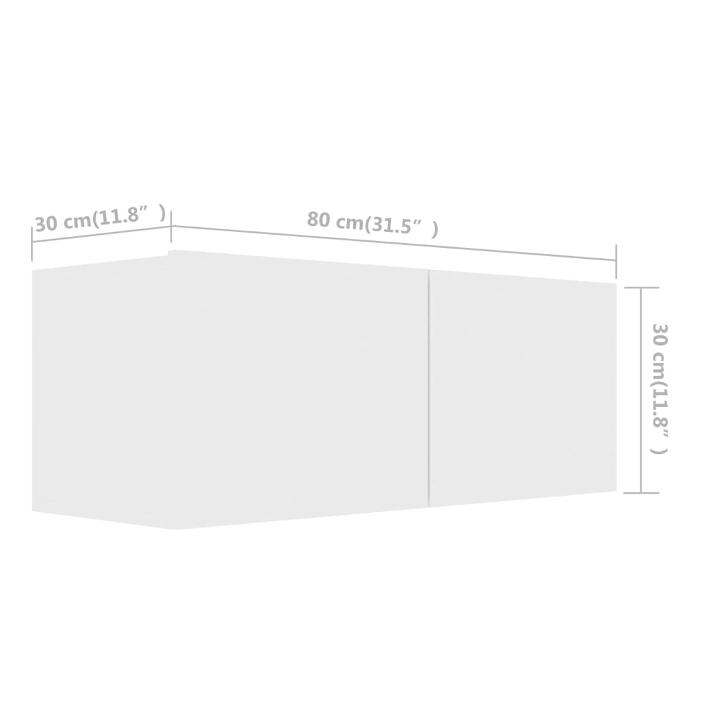 vidaXL 8 Piece TV Cabinet Set White Engineered Wood