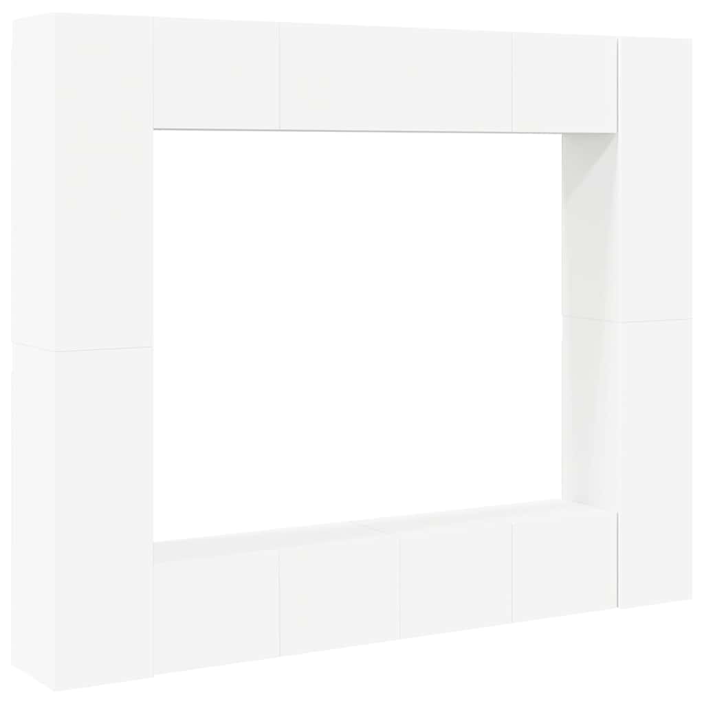 vidaXL 8 Piece TV Cabinet Set White Engineered Wood