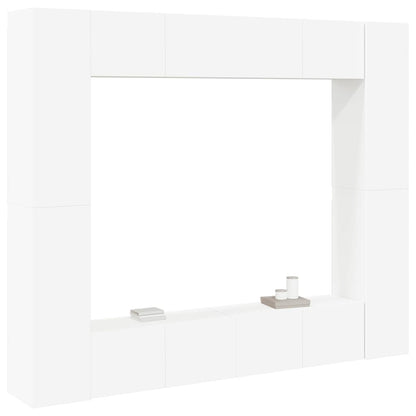 vidaXL 8 Piece TV Cabinet Set White Engineered Wood