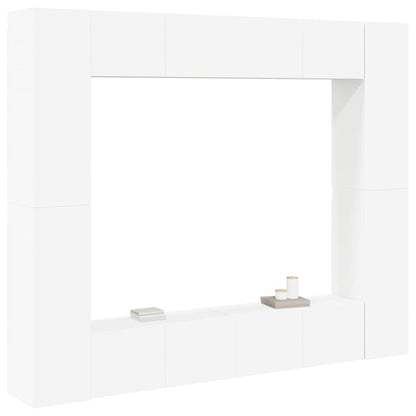 vidaXL 8 Piece TV Cabinet Set White Engineered Wood