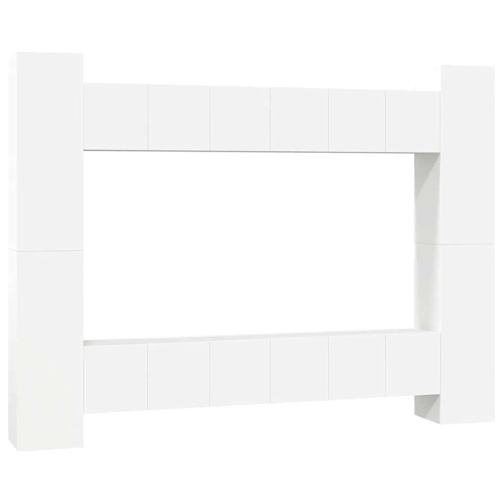 vidaXL 10 Piece TV Cabinet Set White Engineered Wood