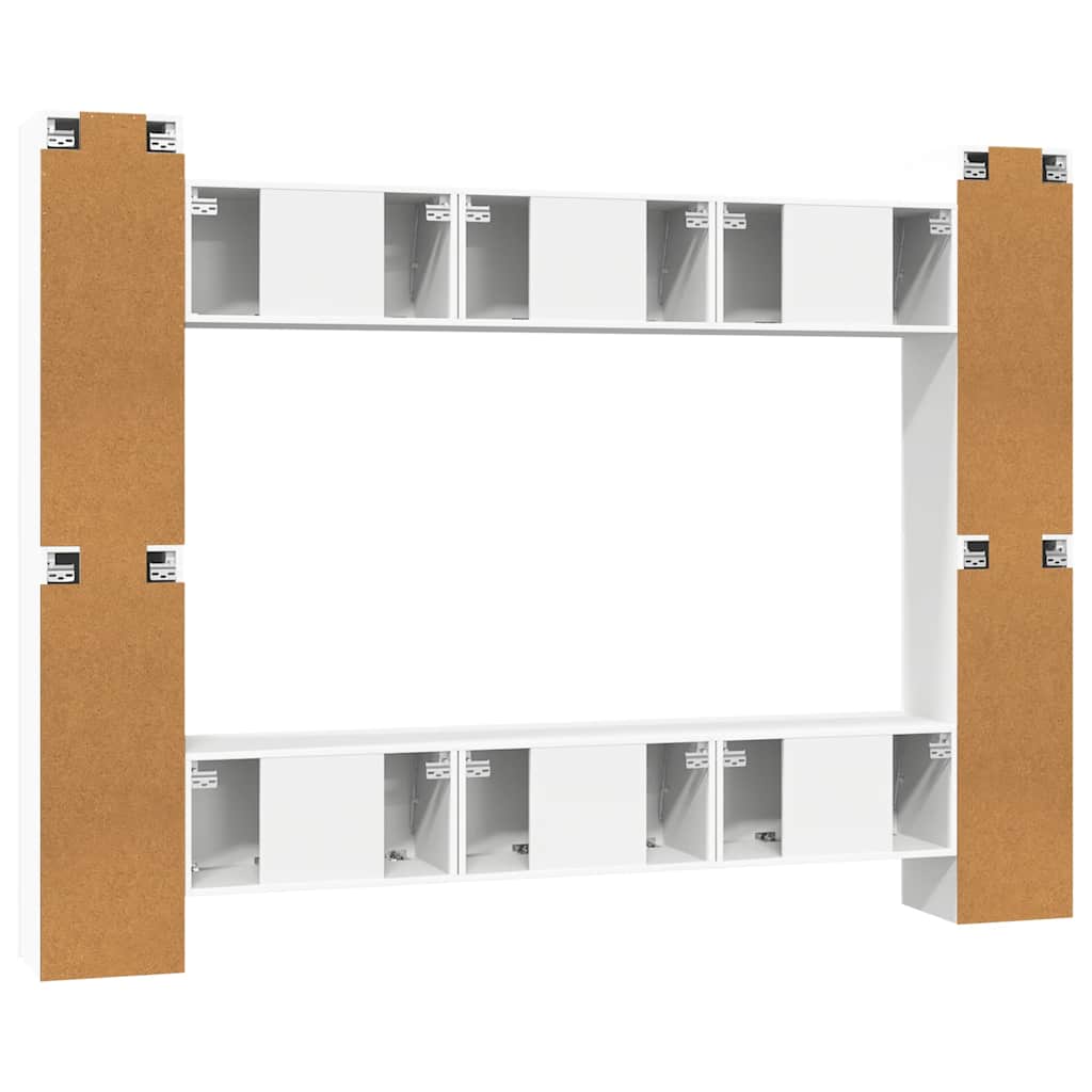 vidaXL 10 Piece TV Cabinet Set White Engineered Wood