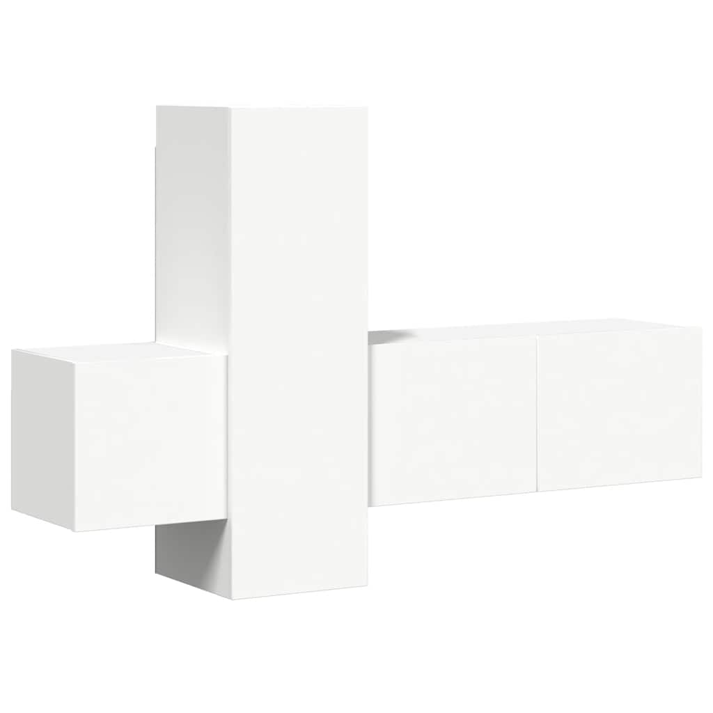 vidaXL 3 Piece TV Cabinet Set White Engineered Wood