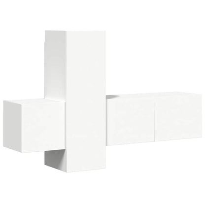 vidaXL 3 Piece TV Cabinet Set White Engineered Wood