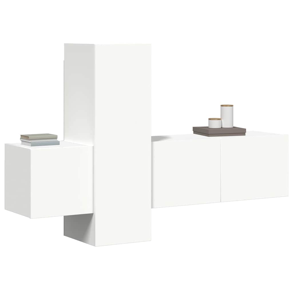 vidaXL 3 Piece TV Cabinet Set White Engineered Wood