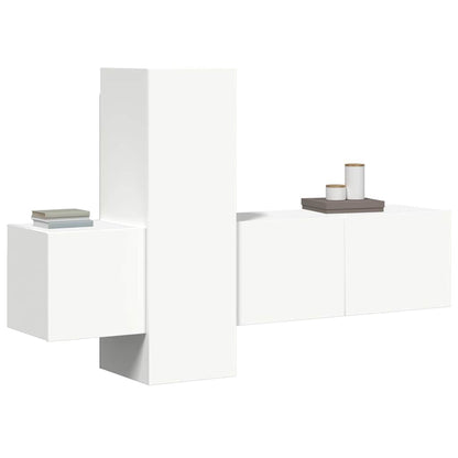 vidaXL 3 Piece TV Cabinet Set White Engineered Wood
