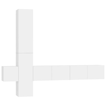 vidaXL 5 Piece TV Cabinet Set White Engineered Wood