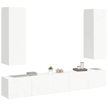 vidaXL 5 Piece TV Cabinet Set White Engineered Wood