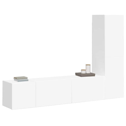 vidaXL 3 Piece TV Cabinet Set White Engineered Wood