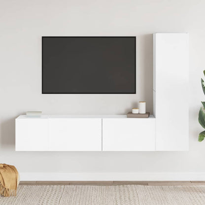 vidaXL 3 Piece TV Cabinet Set White Engineered Wood