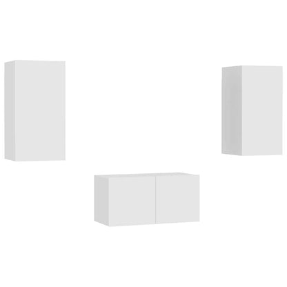 vidaXL TV Cabinet | Set of 3 | White | Engineered wood | Medium