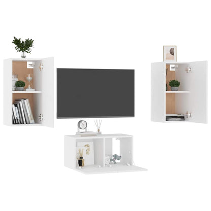 vidaXL TV Cabinet | Set of 3 | White | Engineered wood | Medium