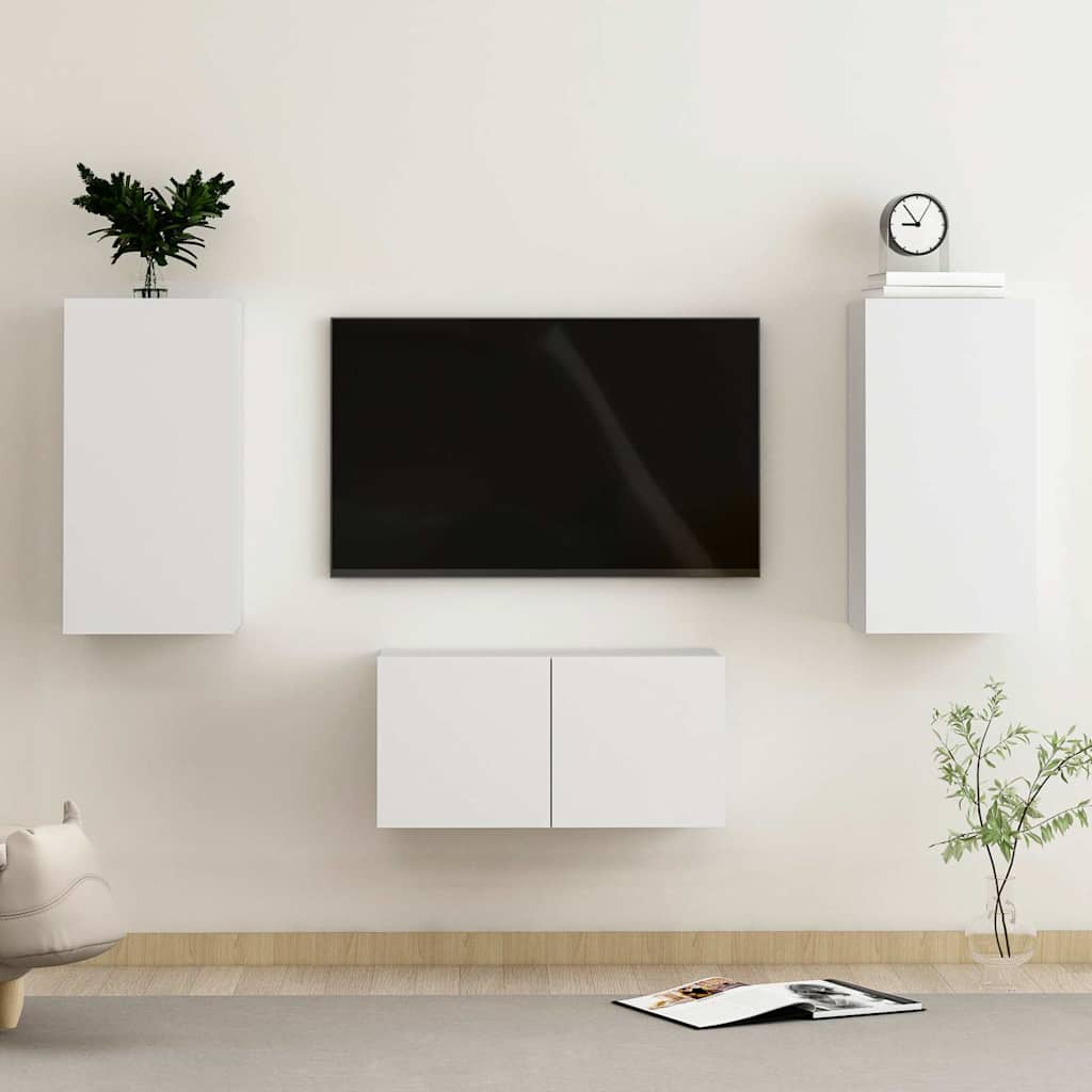 vidaXL TV Cabinet | Set of 3 | White | Engineered wood | Medium
