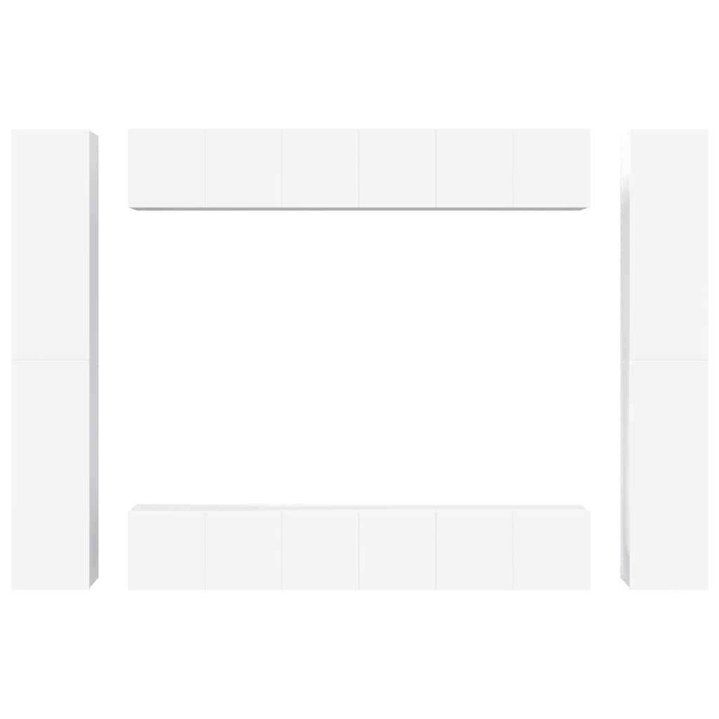 vidaXL 10 Piece TV Cabinet Set White Engineered Wood